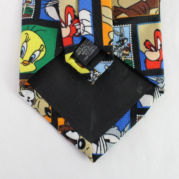 Looney Tunes Stamp Collection Necktie 1997, 55" - Fun Cartoon Characters