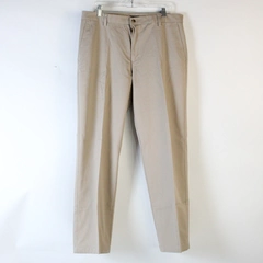 Van Heusen Men's Beige Slacks Dress Pants 100% Cotton Size 36 x 32 Flat Front