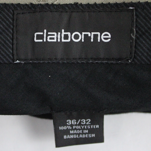 Claiborne Dress Pants Slacks Gray Strait Leg Flat Front Men's Size 36 x 32