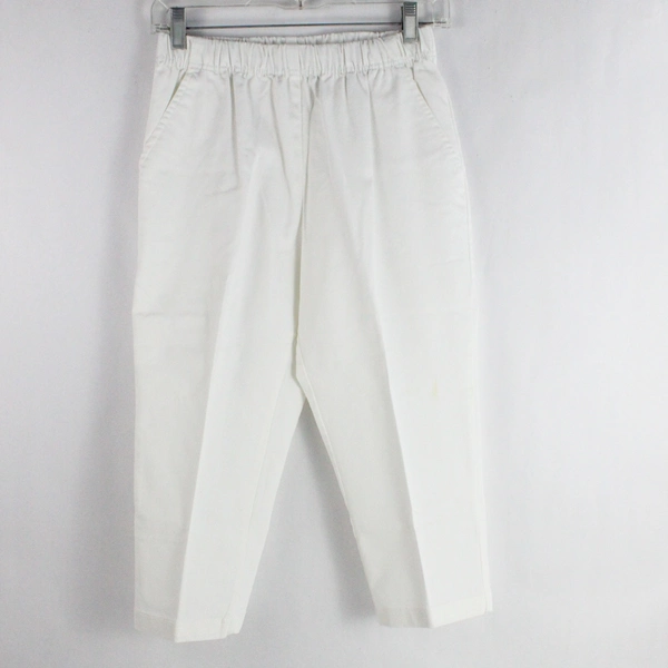 American Sweetheart Women's White Denim Elastic Waist Capri Pants Size SP