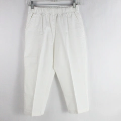 American Sweetheart Women's White Denim Elastic Waist Capri Pants Size SP