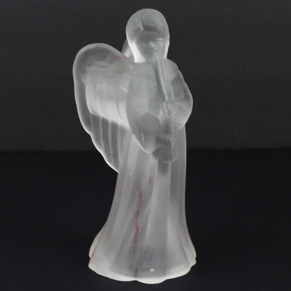 Lot of 2 Frosted Glass Angel Candle Holders Home Decor 6.25"