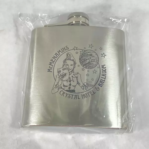 McMenamins Crystal Hotel 6 oz Stainless Steel Flask New in Box
