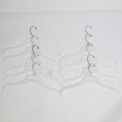 Lot of 10 White Semi-Opaque Plastic Clothes Hangers for Closet Organization