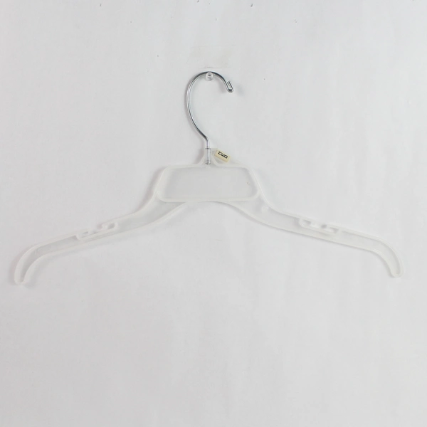 Lot of 10 White Semi-Opaque Plastic Clothes Hangers for Closet Organization