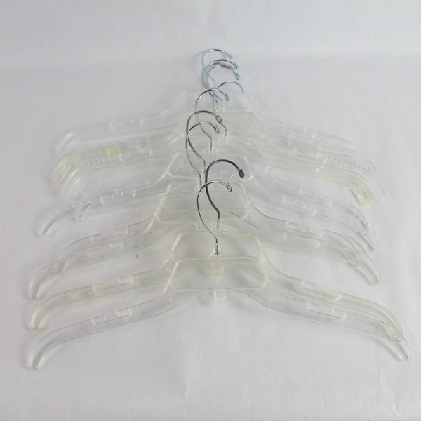 Lot of 10 Clear Plastic Clothes Hangers for Closet Organization & Storage