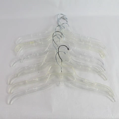Lot of 10 Clear Plastic Clothes Hangers for Closet Organization & Storage