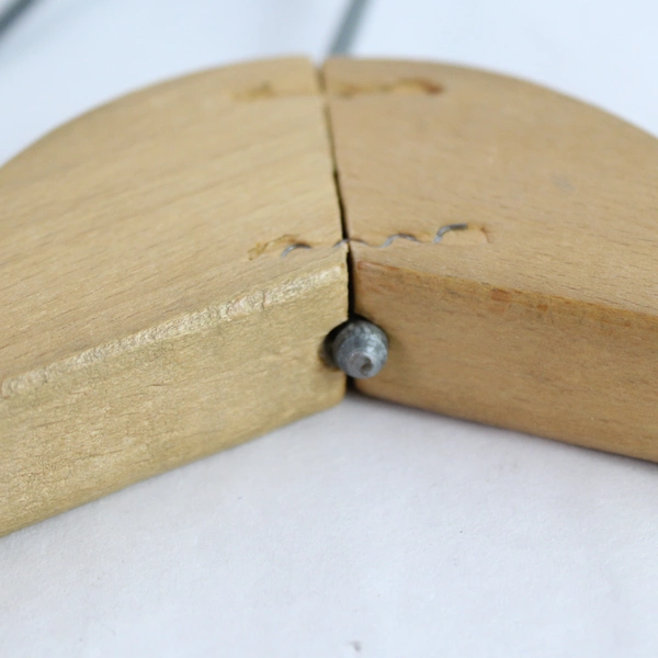 Lot of 5 Brown Wooden Suit Hangers for Closet Organization & Storage