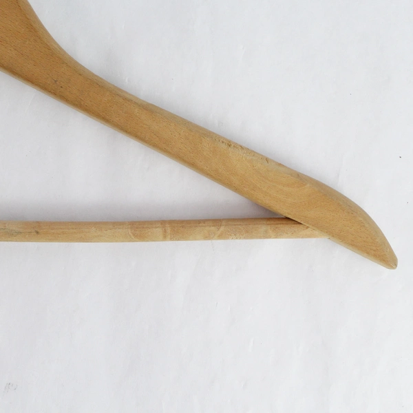 Lot of 5 Brown Wooden Suit Hangers for Closet Organization & Storage