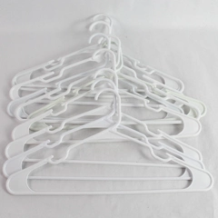 Lot of 10 Opaque White Clothes Hangers for Closet Organization & Storage