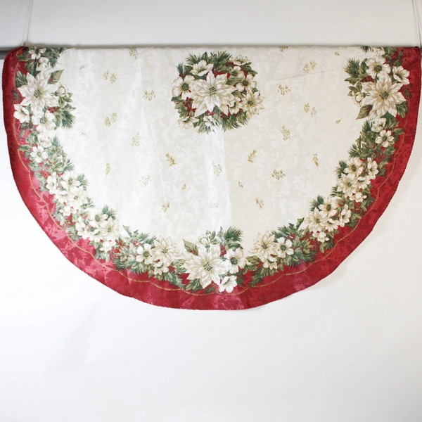 Round Tablecloth Fabric DIY Craft Projects Fabric Cutters Christmas Holly Design