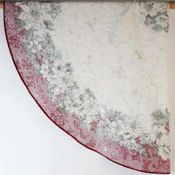 Round Tablecloth Fabric DIY Craft Projects Fabric Cutters Christmas Holly Design