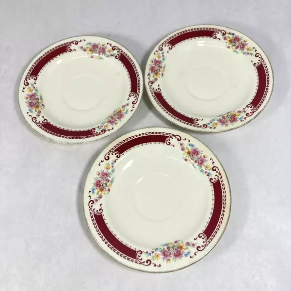 Lot of 3 Vintage Homer Laughlin Majestic 6" Saucers July & August 1950