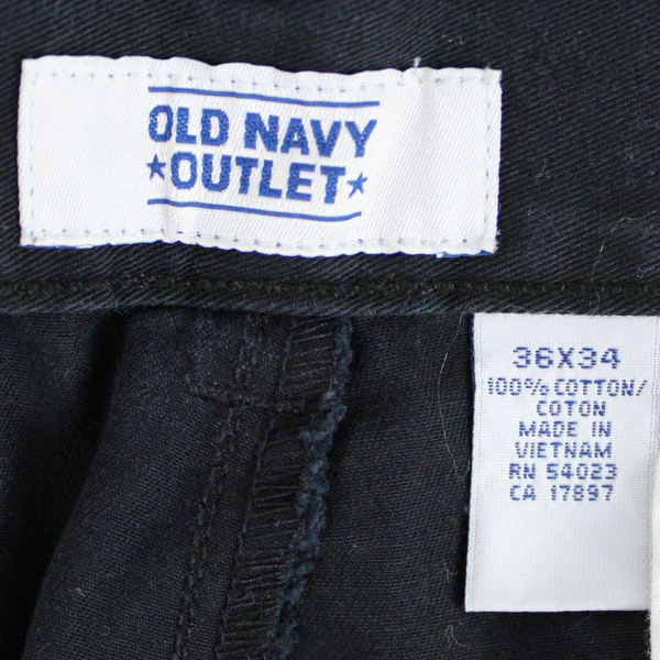Old Navy Outlet Black 100% Cotton Pants Casual Style Men's Size 36x34