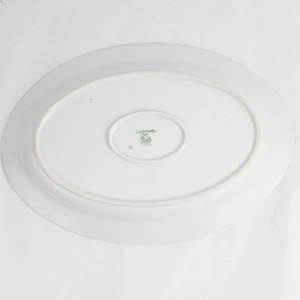 Vtg Hutschenreuther 15.5 Inch Oval Platter White With Pink Flowers Bavaria 