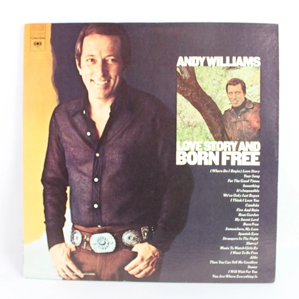 Andy Williams Born Free & Love Story Vinyl LP - Good Condition, As Is