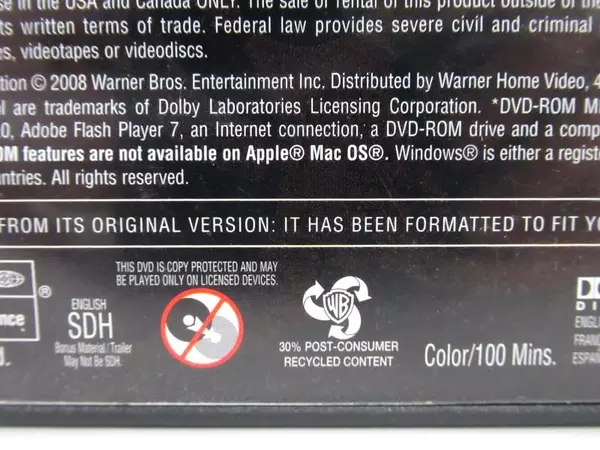 I Am Legend DVD Will Smith Full-Screen Edition PG-13 Warner Bros 2007