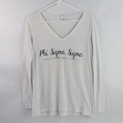 Bella + Canvas White Phi Sigma Sigma Sorority T-Shirt Women's Small