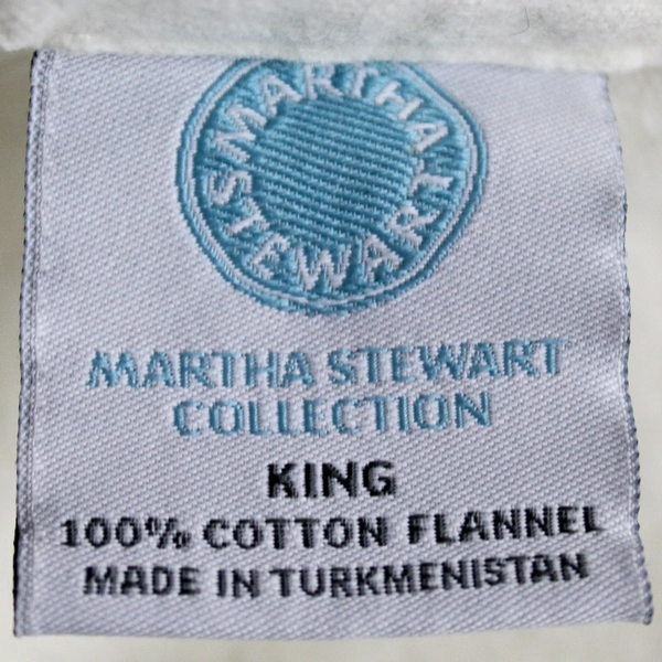 Lot of 2 Martha Stewart King-Size Flat Sheet And Pillowcase DIY Craft Fabric