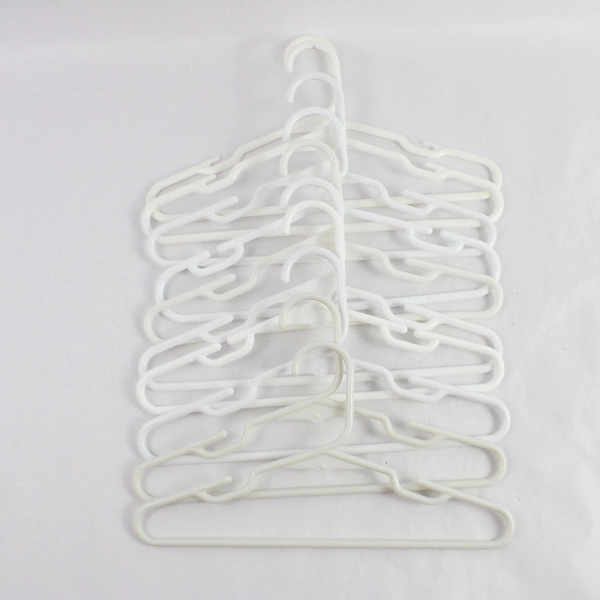 Lot of 10 Opaque White Plastic Children's Tops or Pants Clothes Hangers
