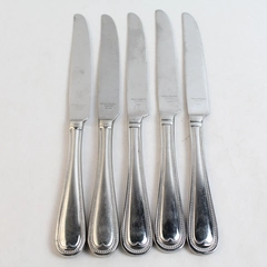 Lot of 5 Reed & Barton Elegant Bead Dinner Knives Different Handle Sizes