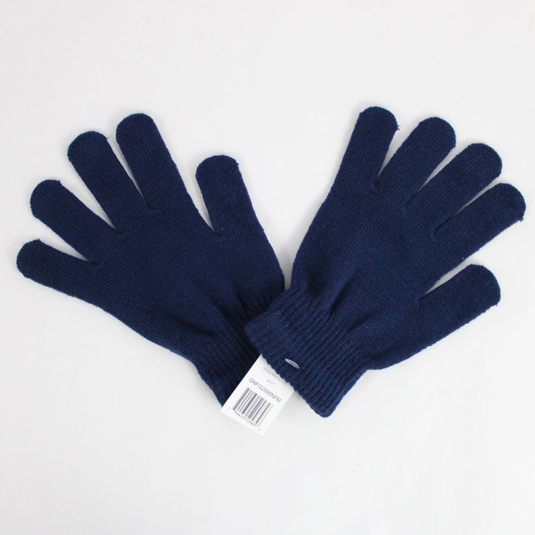 NWT Solid Navy Blue Knit Mini Gloves Adult One Size