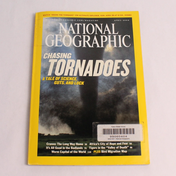 Vintage National Geographic Magazine April 2004 Chasing Tornadoes Ex Libris