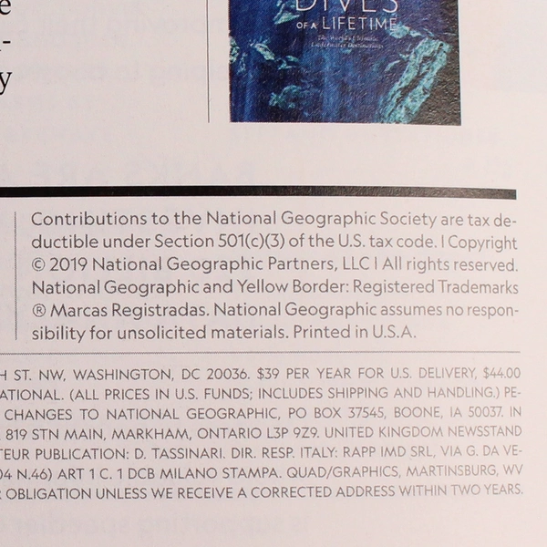 Lot of 2 National Geographic Magazines December 2013 February 2019