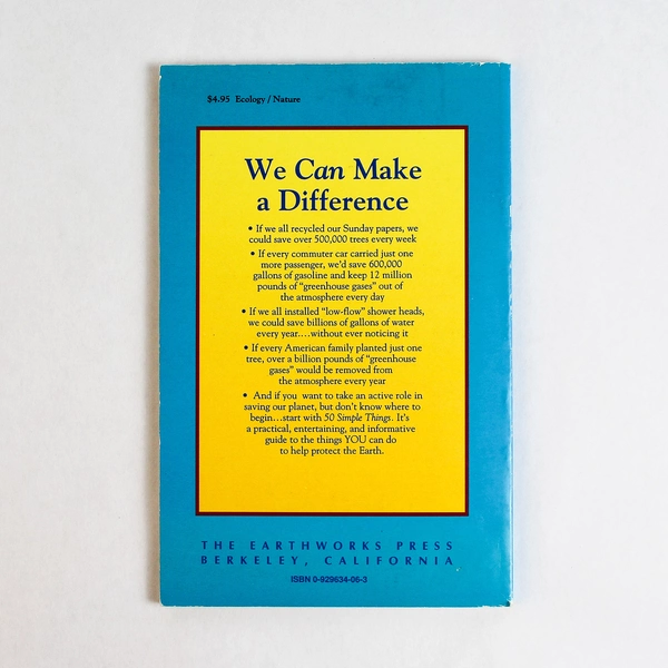 50 Simple Things You Can Do To Save The Earth Earthworks Group 1989 Paperback