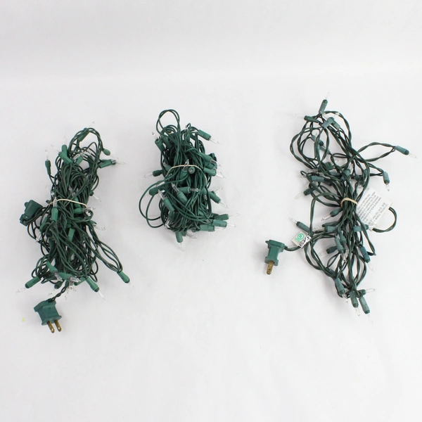 Lot of 3 Green String Warm White Christmas Lights Decor TS-B2