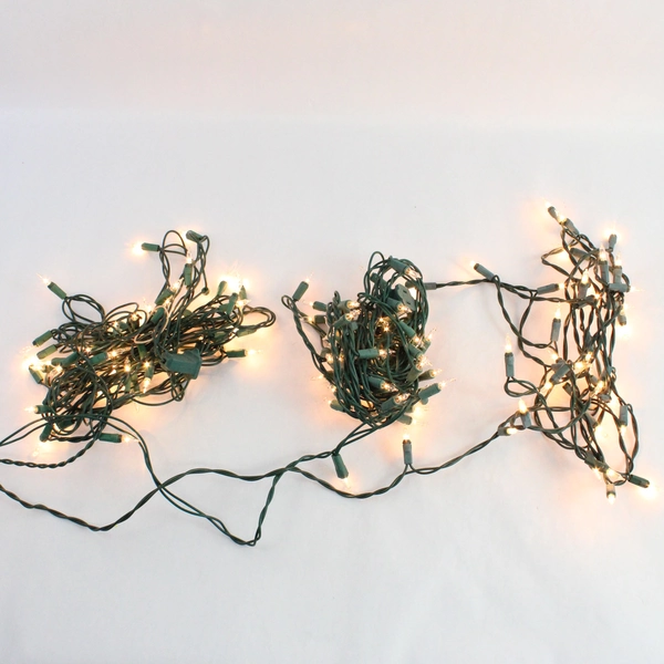 Lot of 3 Green String Warm White Christmas Lights Decor TS-B2