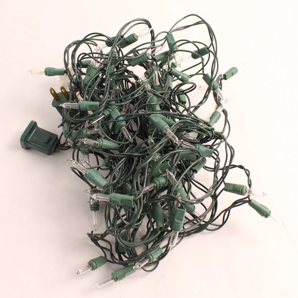 Green String Warm White Christmas Lights Decor TS-3 100 Bulbs