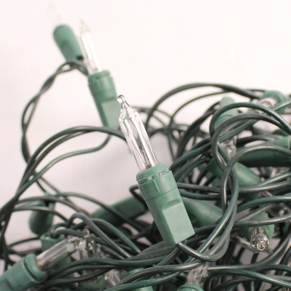 Green String Warm White Christmas Lights Decor TS-3 100 Bulbs