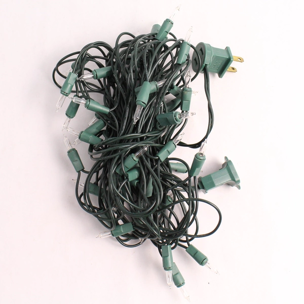 Green String Warm White Christmas Lights Decor TS-C5 50 Bulbs