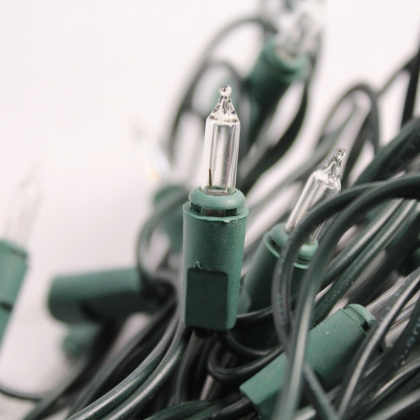 Green String Warm White Christmas Lights Decor TS-C5 50 Bulbs