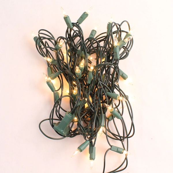 Green String Warm White Christmas Lights Decor TS-C5 50 Bulbs