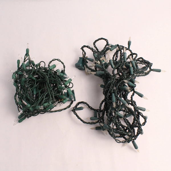 Lot of 2 Green String Warm White Christmas Lights Decor TS-B5