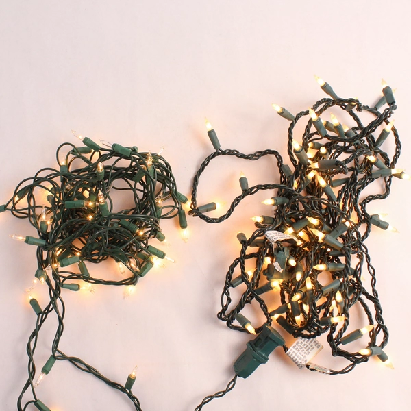 Lot of 2 Green String Warm White Christmas Lights Decor TS-B5