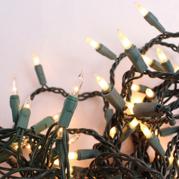 Lot of 2 Green String Warm White Christmas Lights Decor TS-B5