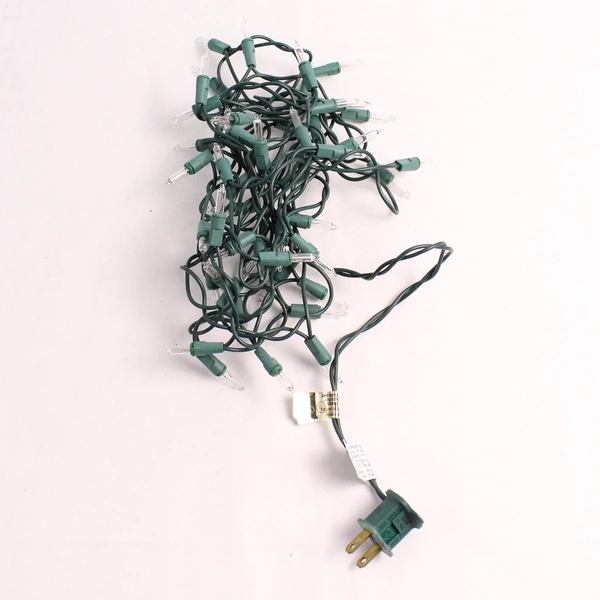 Green String Warm White Christmas Lights Decor TS-77 50 Bulbs