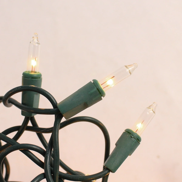 Green String Warm White Christmas Lights Decor TS-77 50 Bulbs