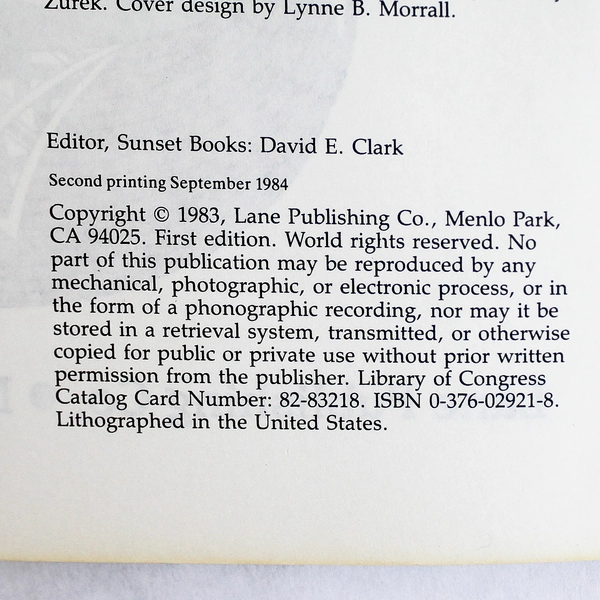 Sunset International Vegetarian Cook Book 1984 Lane Publishing Paperback