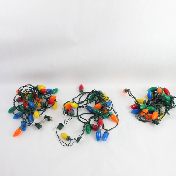 Lot of 2 Green String Multicolor Christmas Lights Decor TS-22