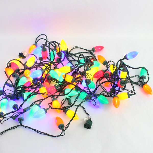 Lot of 2 Green String Multicolor Christmas Lights Decor TS-22