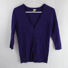 14th & Union Purple 3/4-Sleeve Cardigan Women's Size Medium