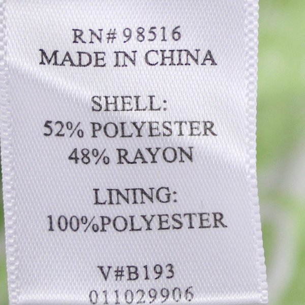 Coldwater Creek Button Up Green White Floral Jacket Women's Size P8 3/4 Sleeve