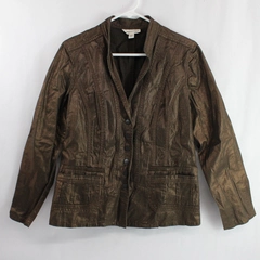 Coldwater Creek Jacket Women's Size P10 Snap Closure Iridescent Brown Pockets
