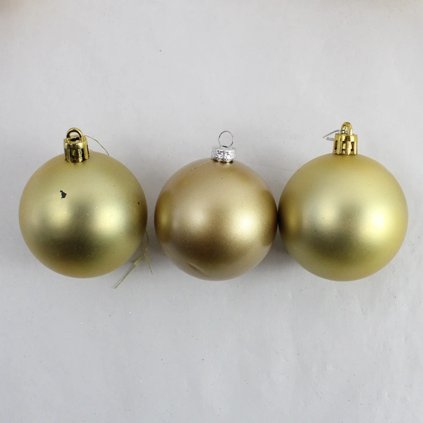 Lot of 10 Gold Satin Christmas Glass Ball Ornaments Assorted Sizes