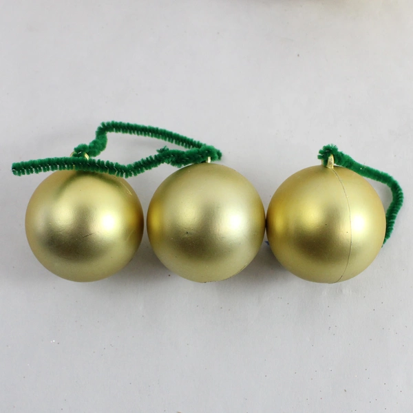 Lot of 10 Gold Satin Christmas Glass Ball Ornaments Assorted Sizes