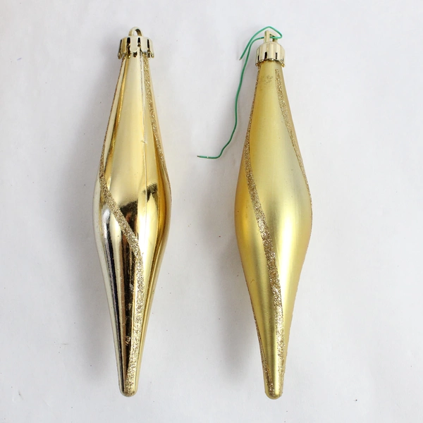 Lot of 14 Gold Christmas Ornaments Assorted Sizes And Shapes